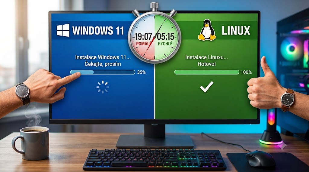 Instalace Windows 11 vs Linux – čas je drahý